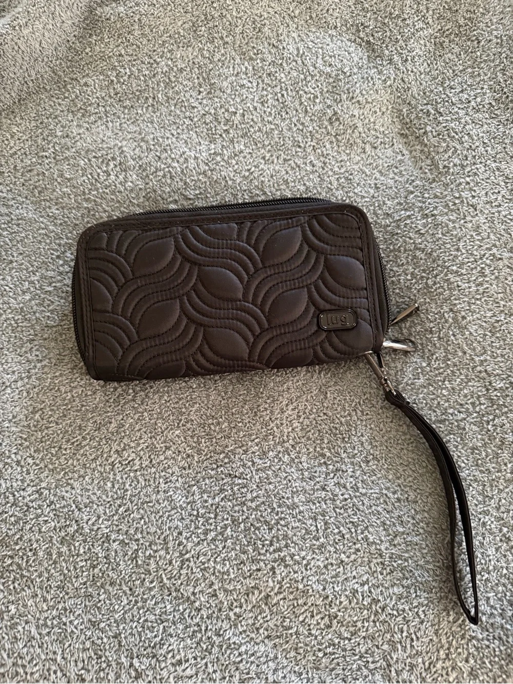 Lug Black Quilted Double Zip Wallet Wristlet – Never Used